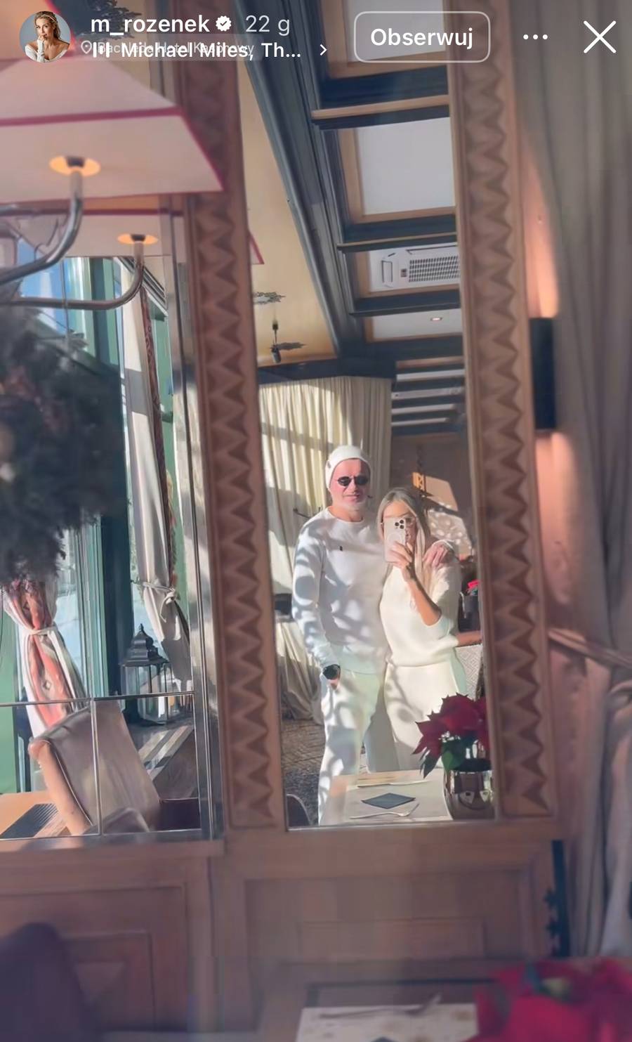 Rozenek relacjonuje górski wypad, fot. Instagram