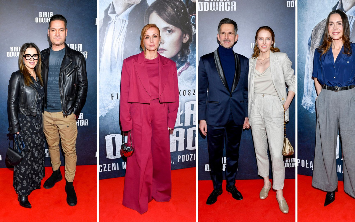 Zlot aktorów na premierze filmu “Biała odwaga”. Marcin Bosak z nową partnerką, Wiktor Zborowski z żoną, Olga Bołądź