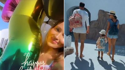 Marina i Wojtek Szczęsny świętują 3. urodziny Liama na Mykonos