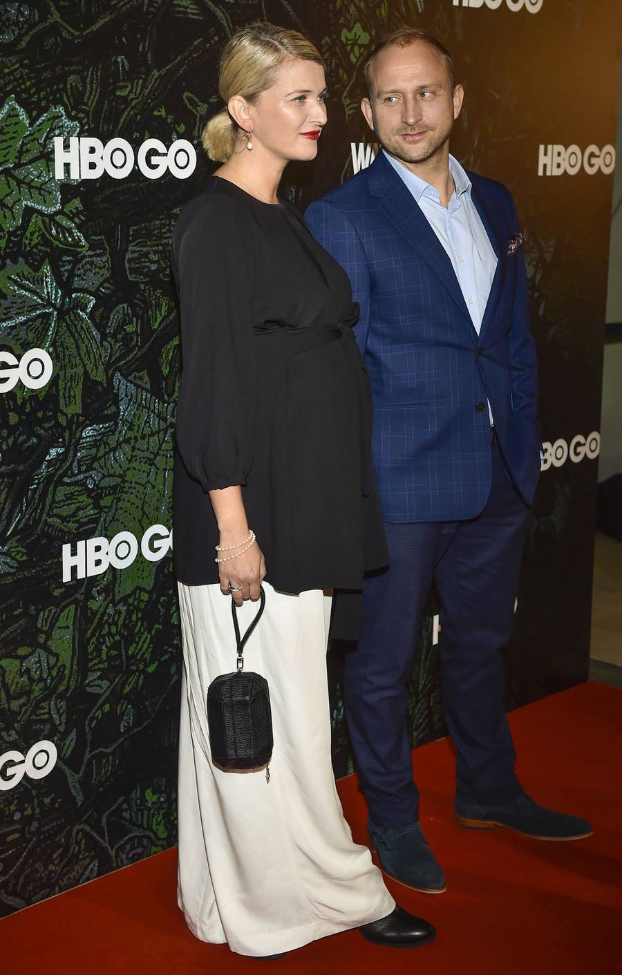 Borys Szyc z żoną na ściance