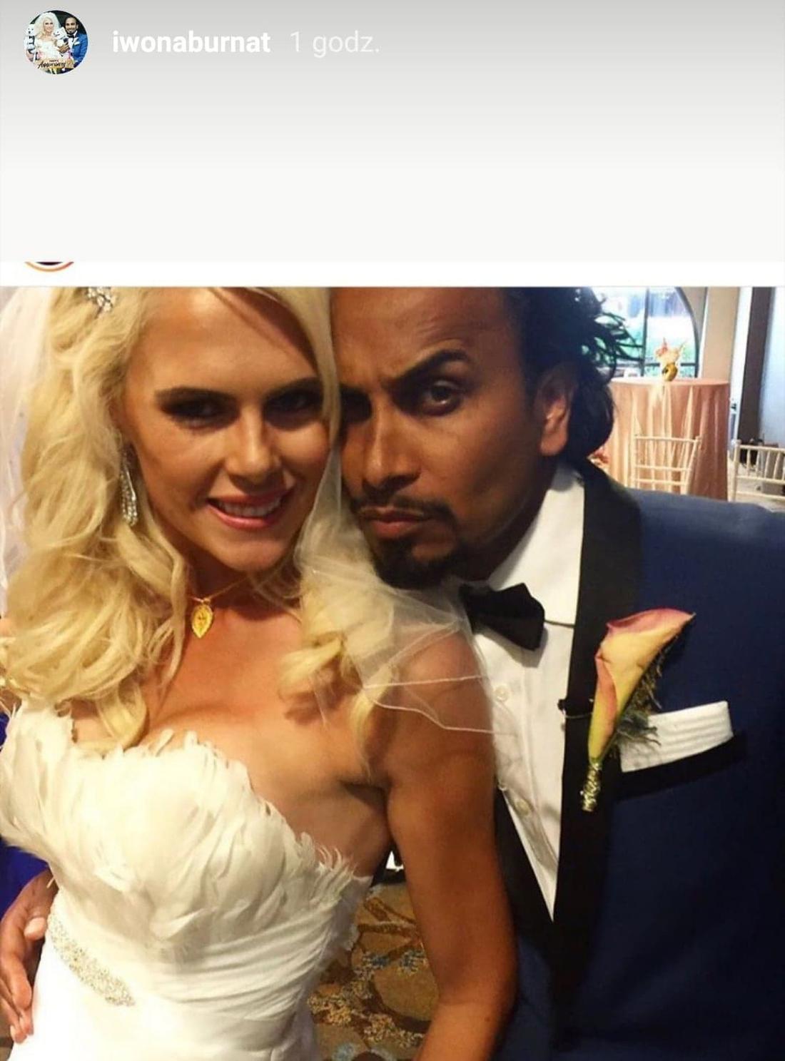 Iwona Burnat i Reggie Benjamin na swoim ślubie