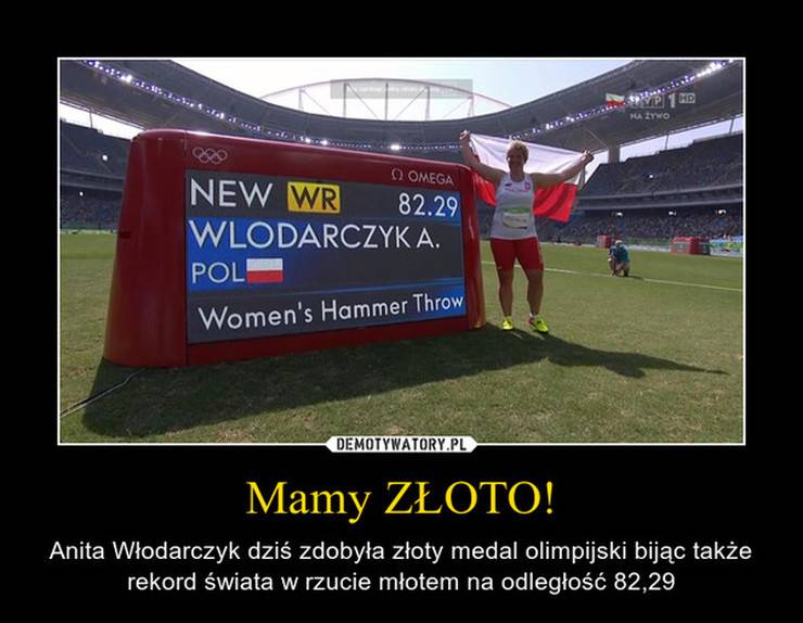 Internauci cieszą się ze złota olimpijskiego Anity Włodarczyk
