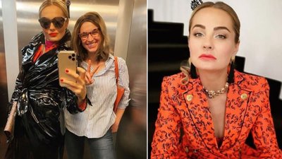 Małgorzata Socha w stylizacji na Violettę Kubasińską z “Brzyduli”. Złoto bije po OCZACH