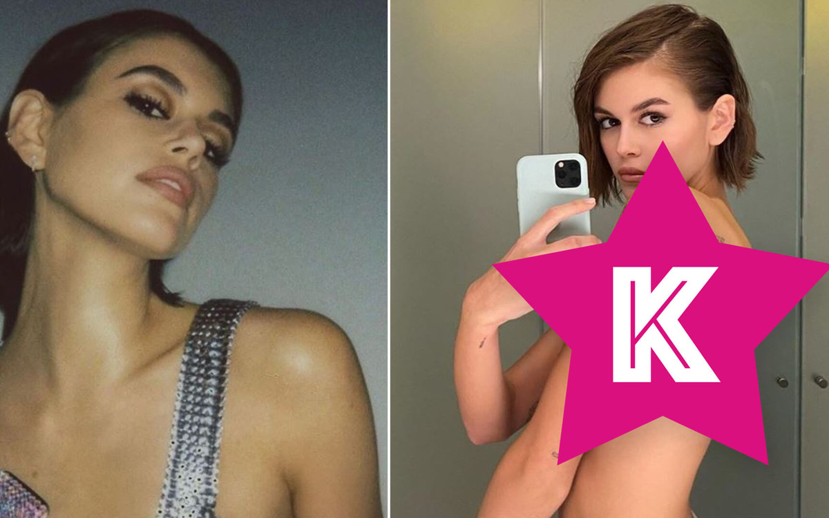 Naga od pasa w górę Kaia Gerber pokazała nowy tatuaż na ciele. Wybrała nietypowy wzór