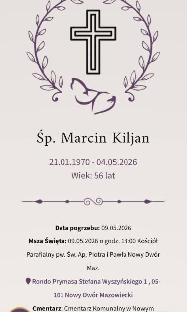 Nie żyje Marcin Kiljan, fot. Facebook