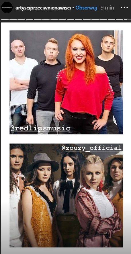 Wszyscy artyści, którzy popierają inicjatywę Dody