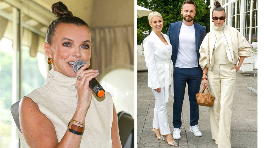 Katarzyna Sokołowska promuje wózki dziecięce w bomberce. 50-letnia mama wygląda obłędnie!