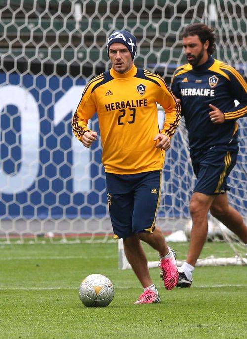 David Beckham na ostatnim treningu z Los Angeles Galaxy