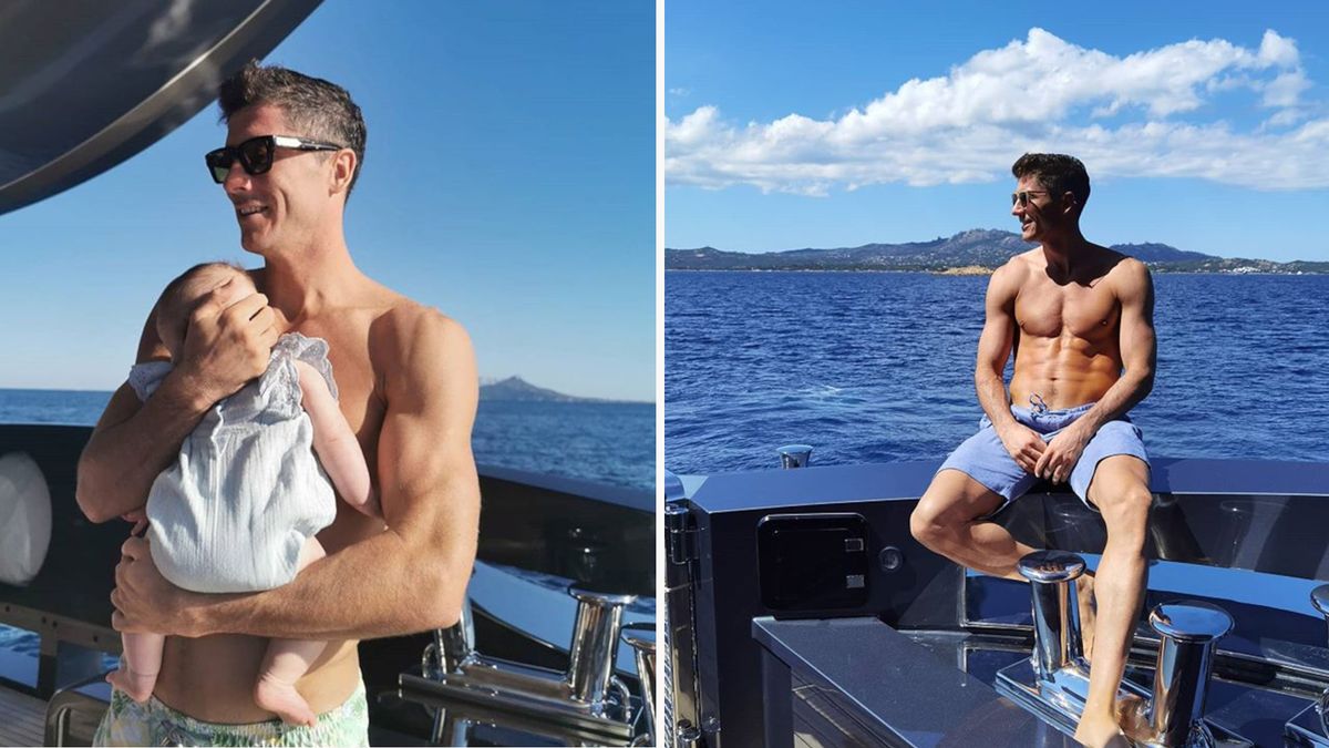 Robert Lewandowski z córką, fot. Instagram @rl9