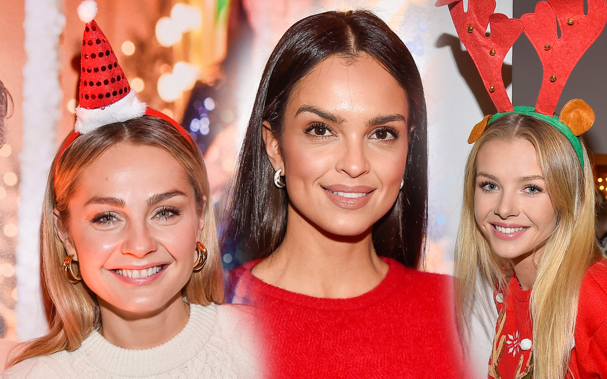 Klaudia El Dursi w świątecznej czerwieni, Małgorzata Socha w czapce Mikołaja i inne gwiazdy na evencie marki jubilerskiej