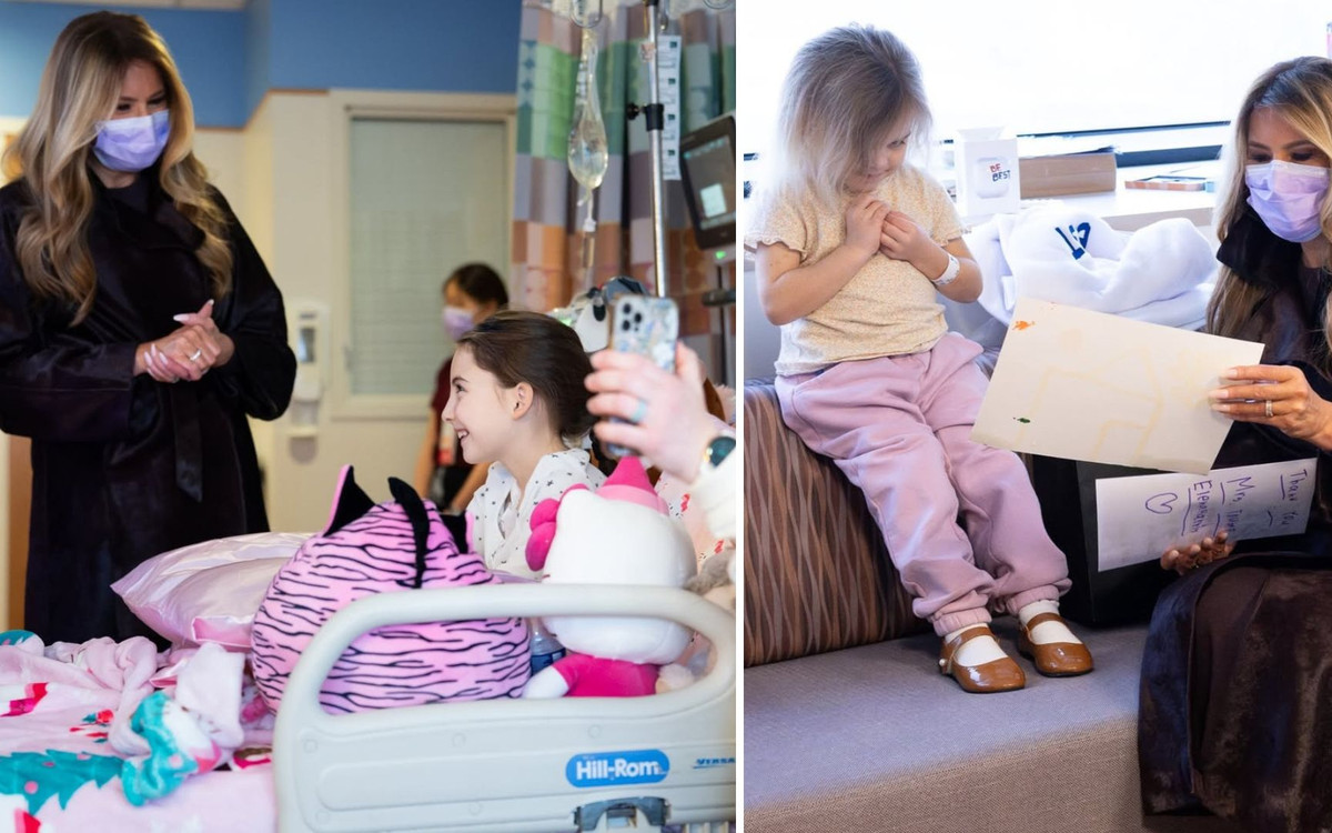 Melania Trump odwiedziła dzieci w szpitalu. O jej płaszczu media będą jeszcze długo pisać. Ikona! Cudo!