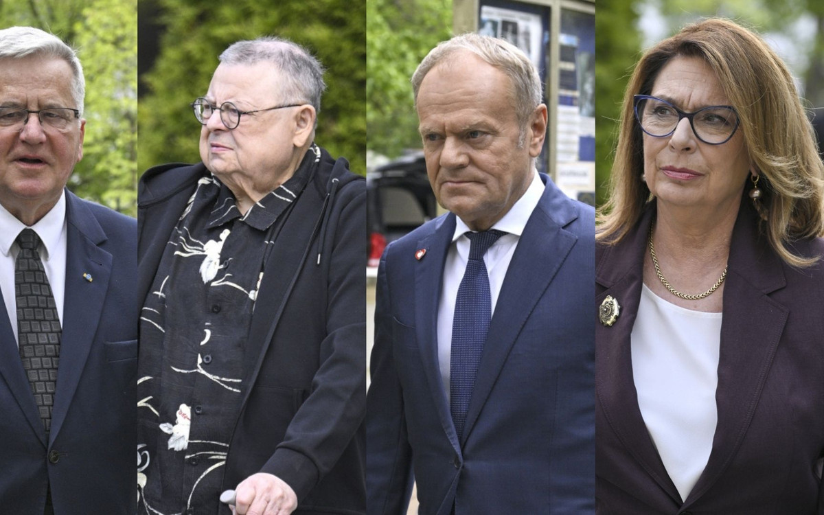 Tłum gwiazd i polityków na pogrzebie Andrzeja Olechowskiego. Wśród żałobników Donald Tusk, Wojciech Mann z synem…