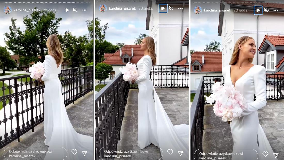 Karolina Pisarek w sukni ślubnej
