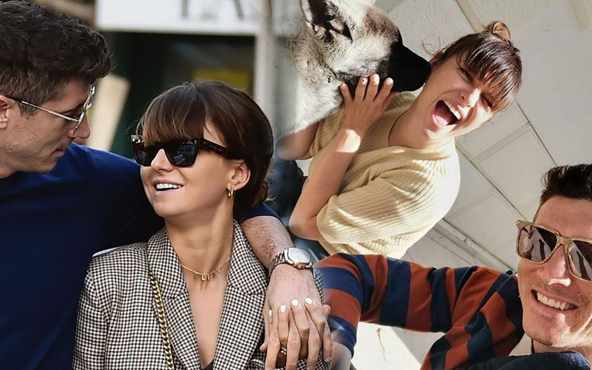 Anna i Robert Lewandowscy na spacerze z córeczką. Uwagę zwraca fryzura trenerki