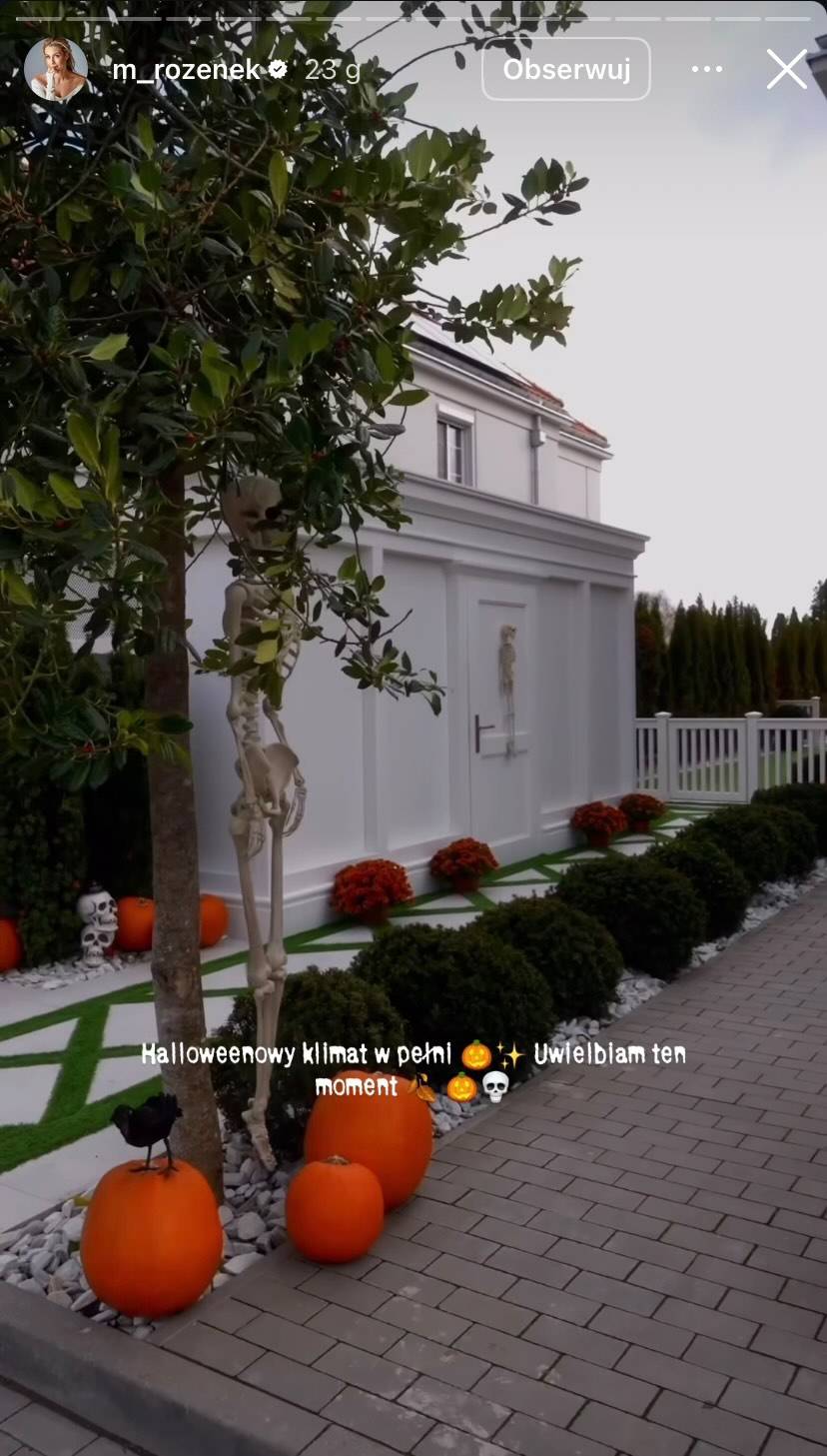 Tak Rozenek udekorowała swoją nową willę! Dynie i zwisające kościotrupy to dopiero początek…(FOTO)
