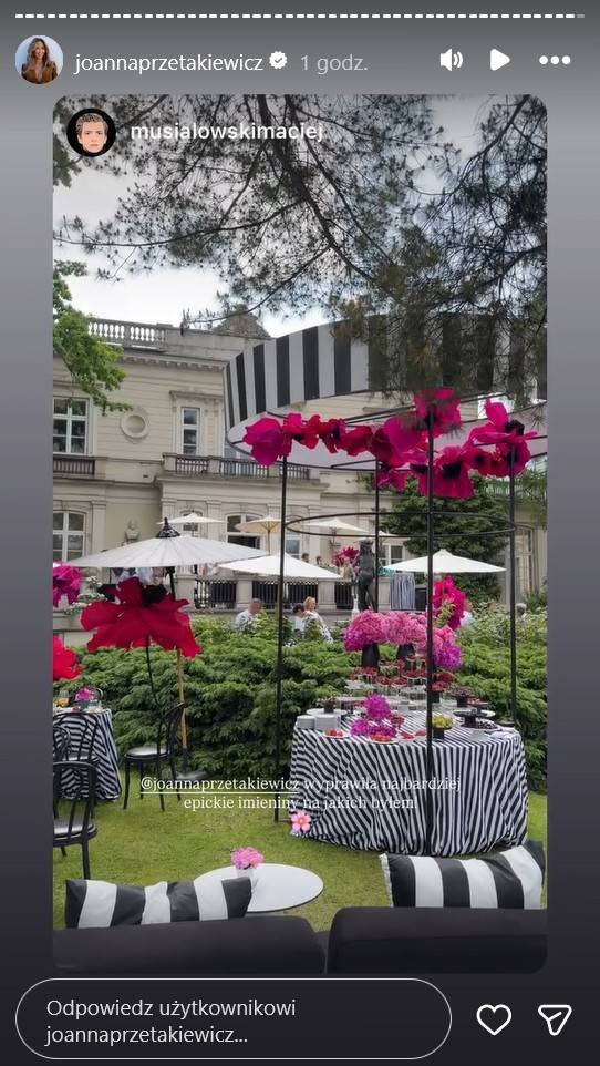 Huczne imieniny Joanny Przetakiewicz, fot. Instagram