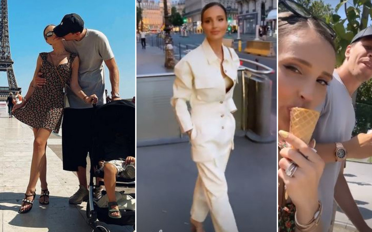 Marina z Wojtkiem Szczęsnym i Liamem zwiedza Paryż. Spacer pod Wieżą Eiffla i randka