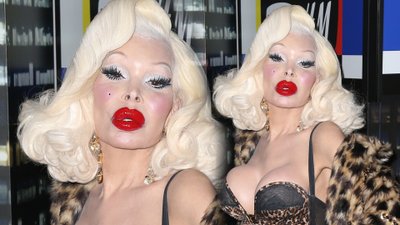 Amanda Lepore na imprezie Moschino dla H&M – miała 17 lat, gdy zmieniła płeć