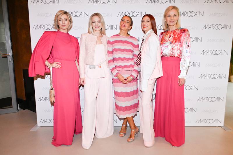 Śniadanie prasowe marki Marc Cain. Barbara Kurdej-Szatan w pudrowym różu, dawno niewidziana Kamila Baar