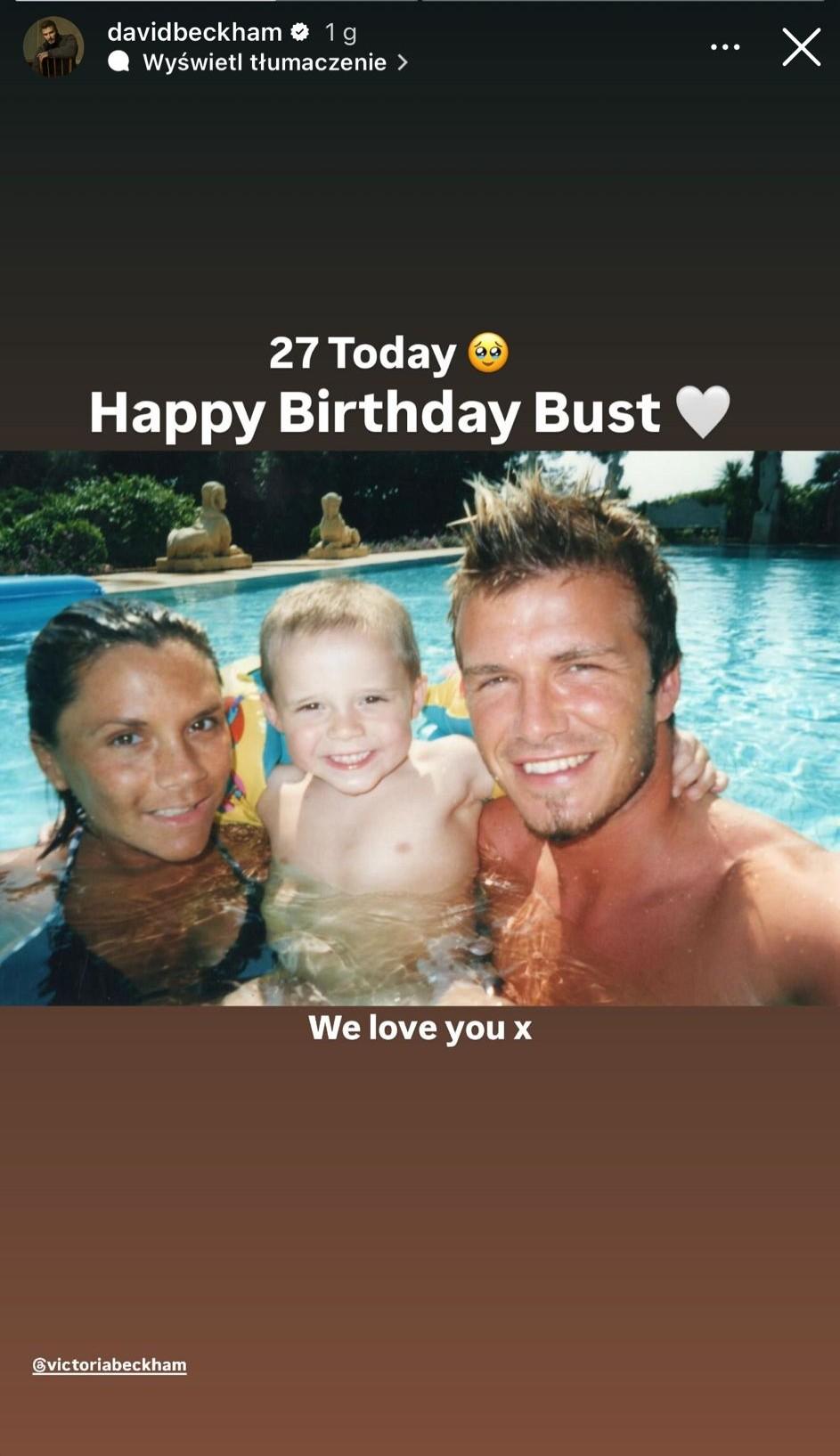 David Beckham złożył życzenia urodzinowe Brooklynowi, fot. Instagram