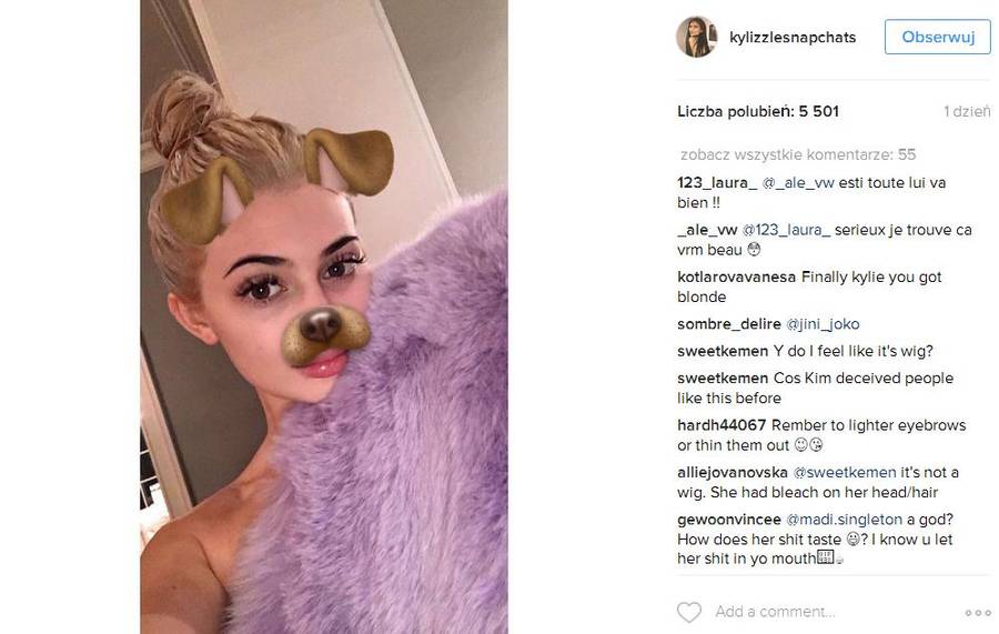 Jak Kylie Jenner rozjaśniała włosy