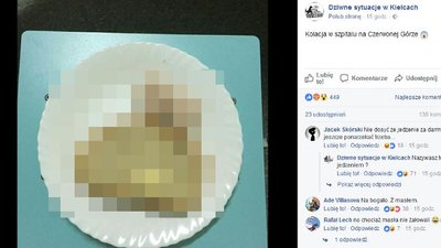 Zdjęcie szpitalnego posiłku wywołało BURZĘ na Facebooku