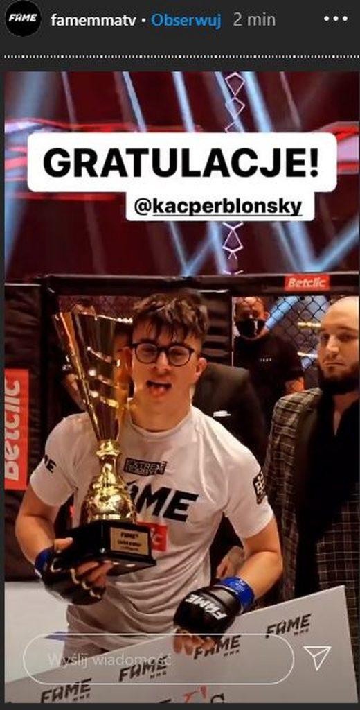 Kacper Blonsky wygrał Fame MMA