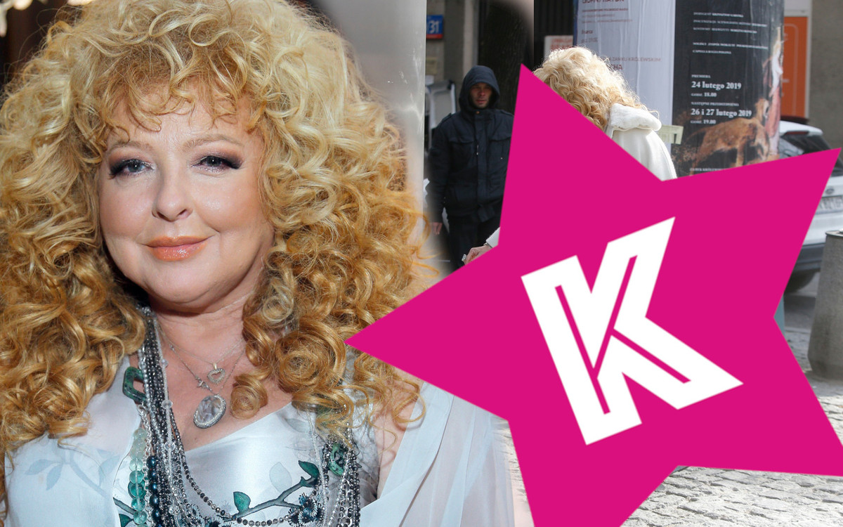 Magda Gessler w mroźny dzień w balerinach mknie do studia DDTVN