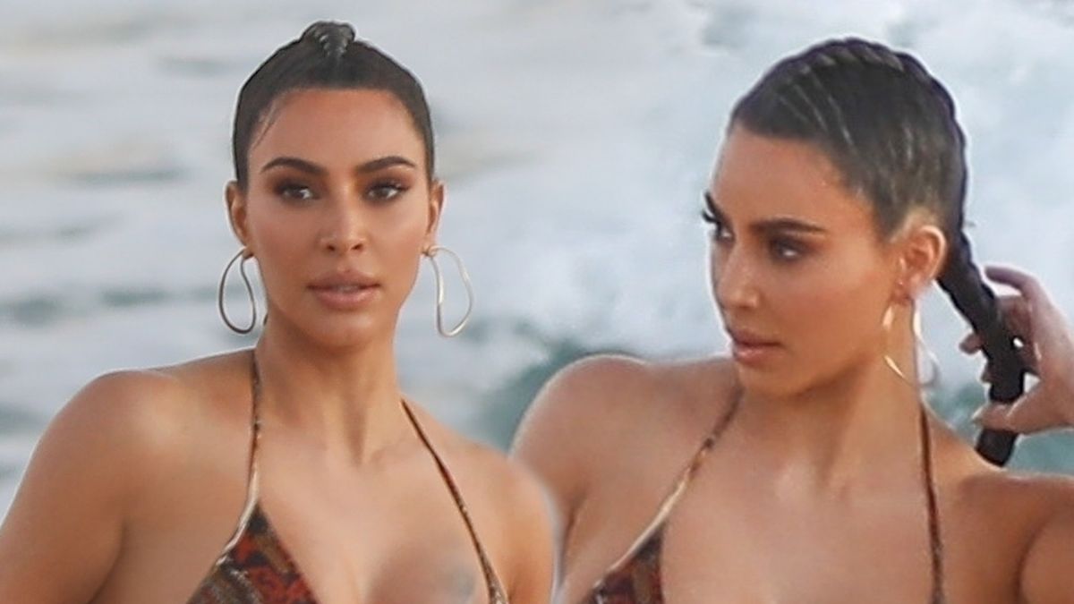 Kim Kardashian w wężowym bikini - wycięła żebra?