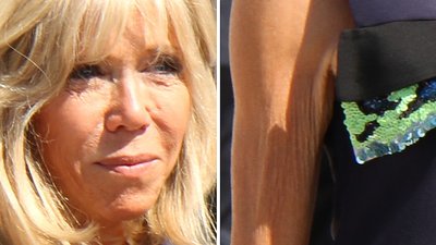Brigitte Macron założyła mini i odsłoniła ramiona, a tam… (ZDJĘCIA)