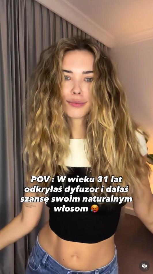 Naturalne włosy Sandry Kubickiej, fot. Instagram
