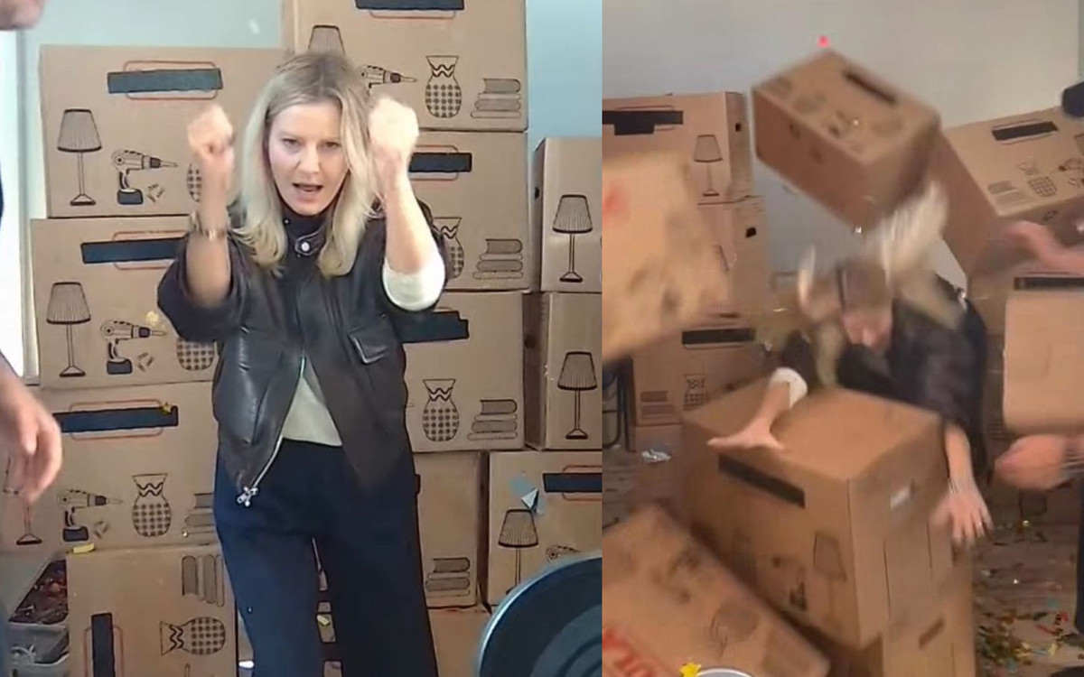 Kożuchowska powtórzyła scenę wypadku Hanki Mostowiak w kartonach!!! Tak wsparła akcję Łatwoganga