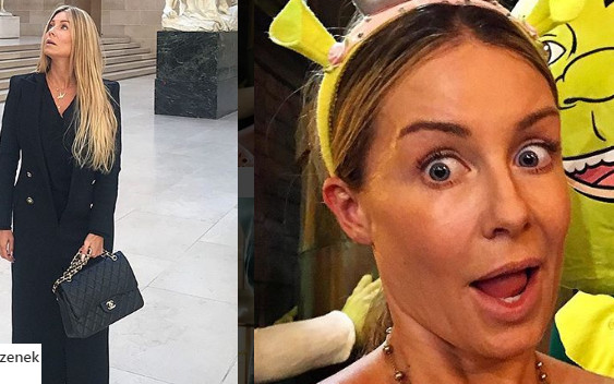 Rozenek patrzy na sufit Luwru. Fani: Torebka na pierwszym planie musi być!