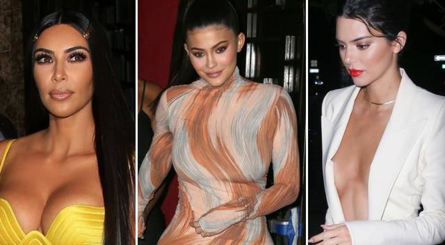 Kim jak kanarek,obcisła kiecka Kylie po ciąży i Kendall bez stanika! Rodzinne spotkanie Kardashianek