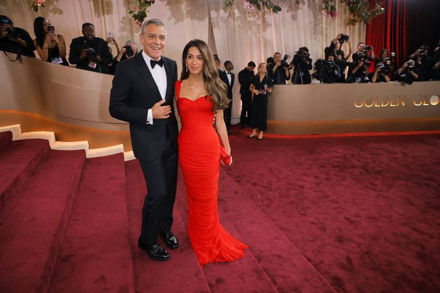 George i Amal Clooney na Złotych Globach, fot. Mike Blake / Reuters / Forum