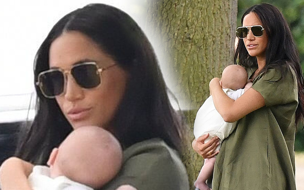 Co za NIESPODZIANKA! Księżna Meghan przyszła z Archiem na mecz polo (ZDJĘCIA)