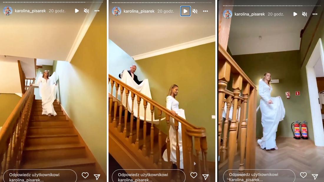 Karolina Pisarek w sukni ślubnej