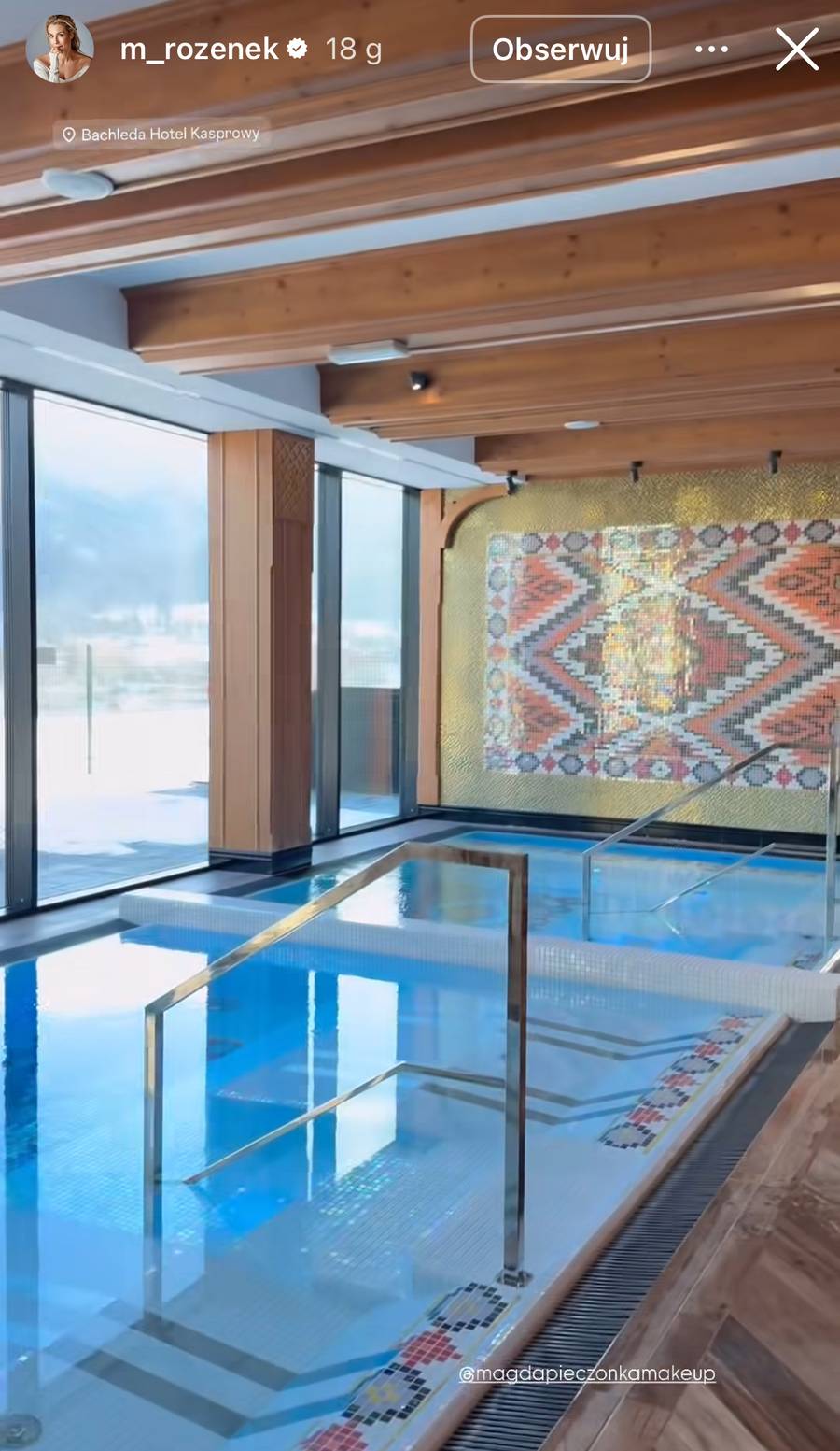 Rozenek relacjonuje górski wypad, fot. Instagram