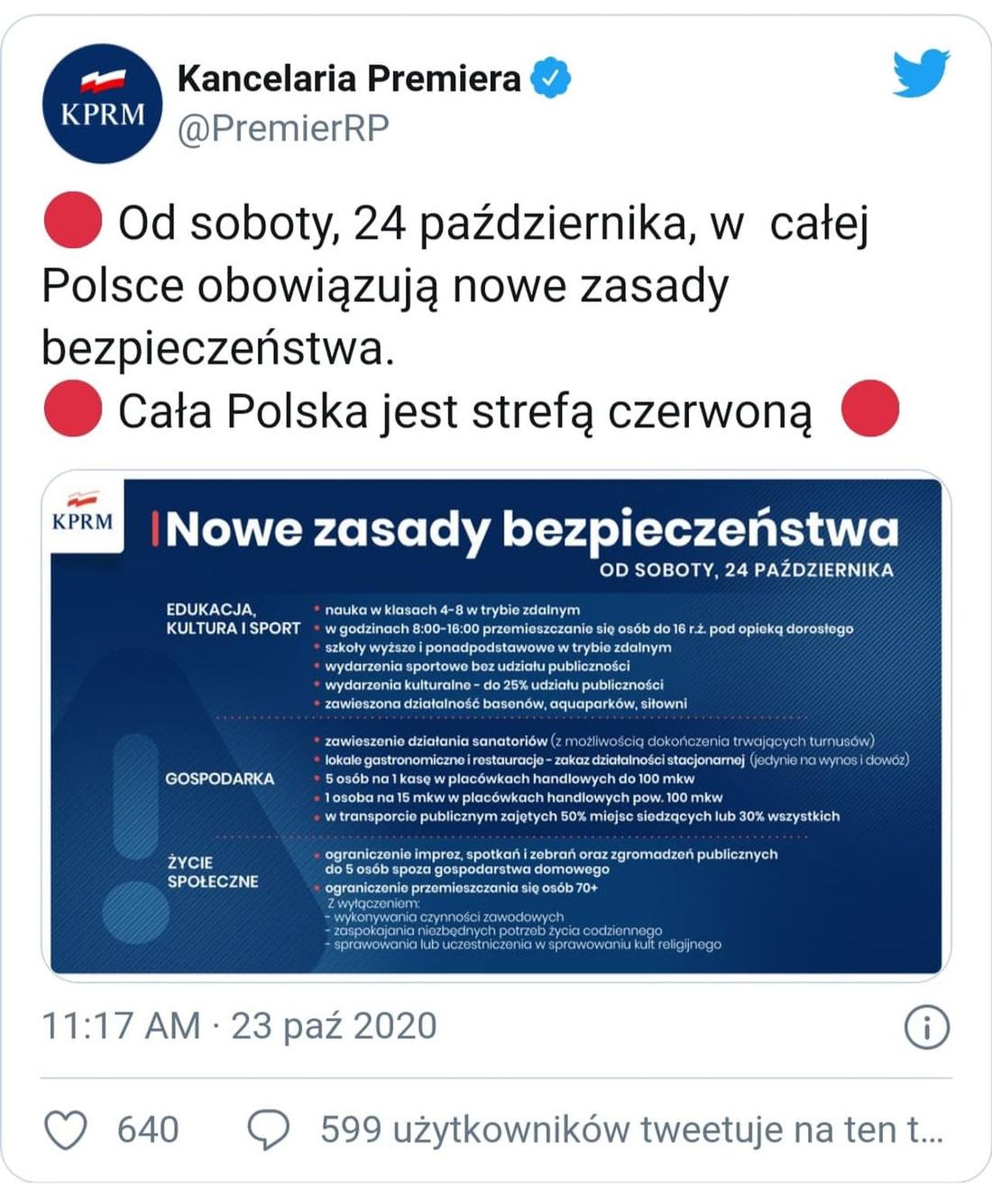 Premier ogłosił nowe obostrzenia