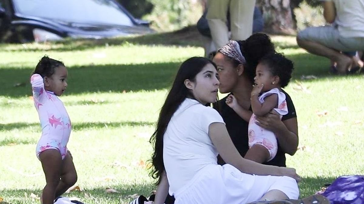 Los Angeles, CA - *EXCLUSIVE* - Khloe Kardashian's daughter True Thompson and Kylie Jenner's daughter Stormi Webster at the park with their nannies and bodyguards. BACKGRID USA 25 AUGUST 2019, Image: 467262273, License: Rights-managed, Restrictions: , Model Release: no, Credit line: Forum, Backgrid USA