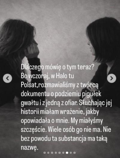 Agnieszka Hyży o pigułce gwałtu, fot. Instagram