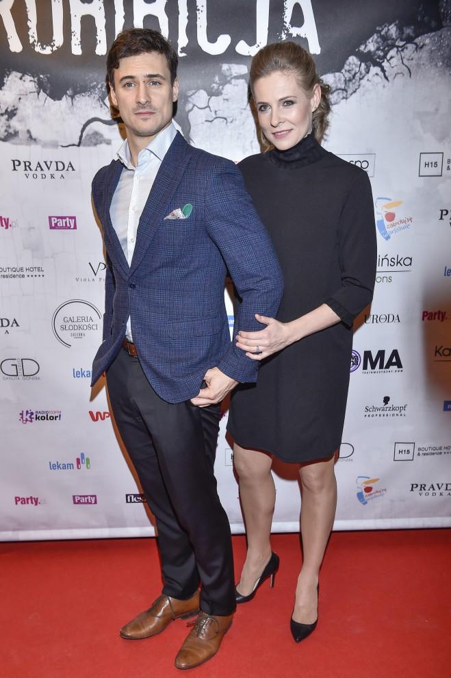 Paulina Andrzejewska, Mateusz Damięcki na premierze "Prohibicji"
