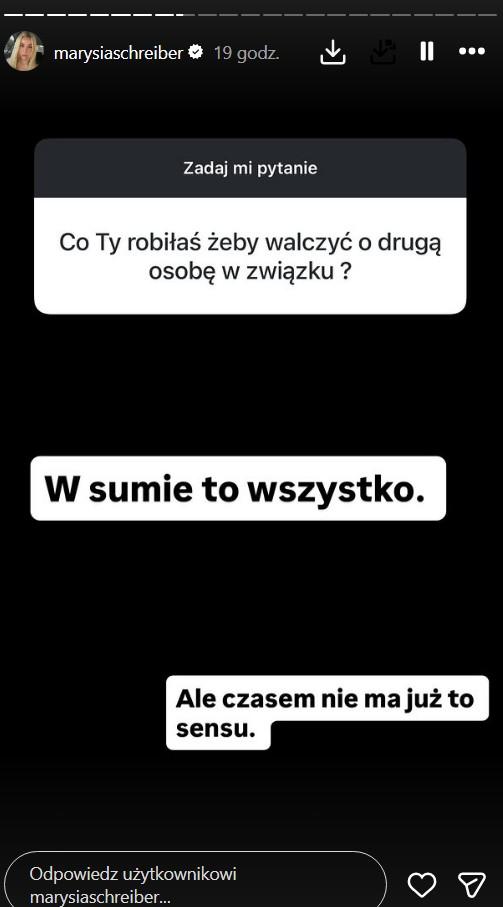 Marianna Schreiber potwierdza rozstanie i rozlicza się z byłym, fot. Instagram