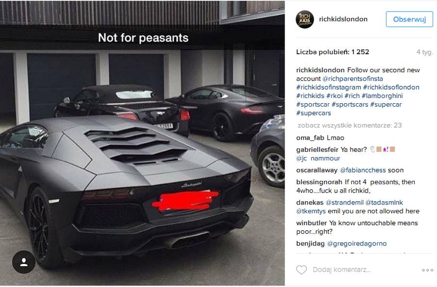 Bogate dzieciaki z Londynu chwalą się swoim przepychem