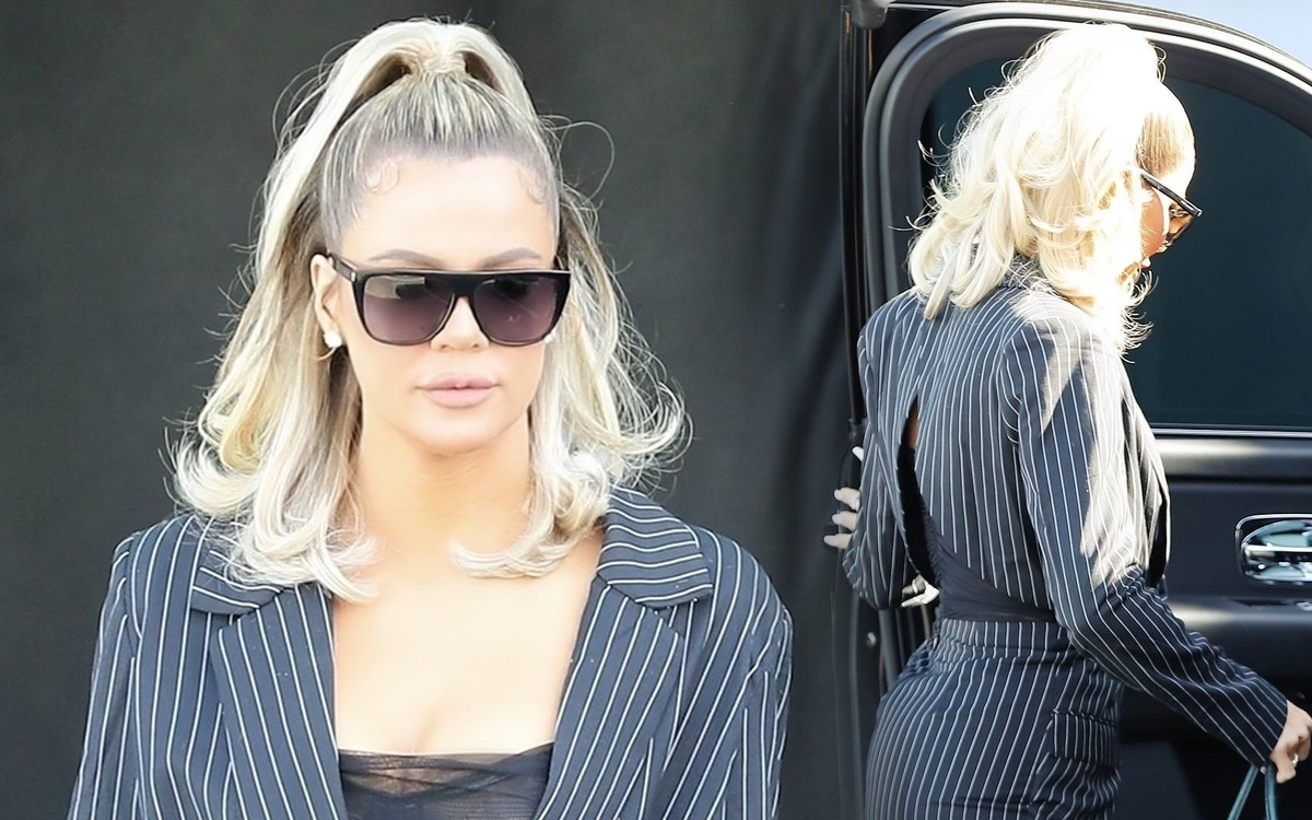 Khloe Kardashian w krótkiej sukience. Chociaż szpilki rzuciła w kąt, wygląda BOSKO! (ZDJĘCIA)