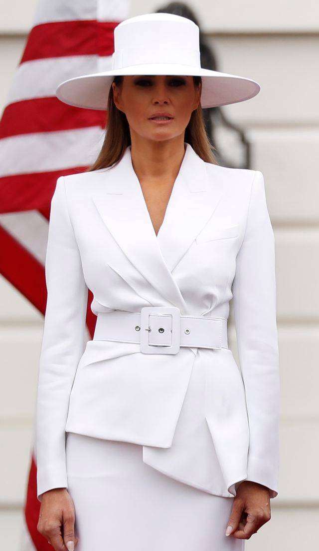 Melania Trump i Brigitte Macron całe w bieli (ZDJĘCIA)