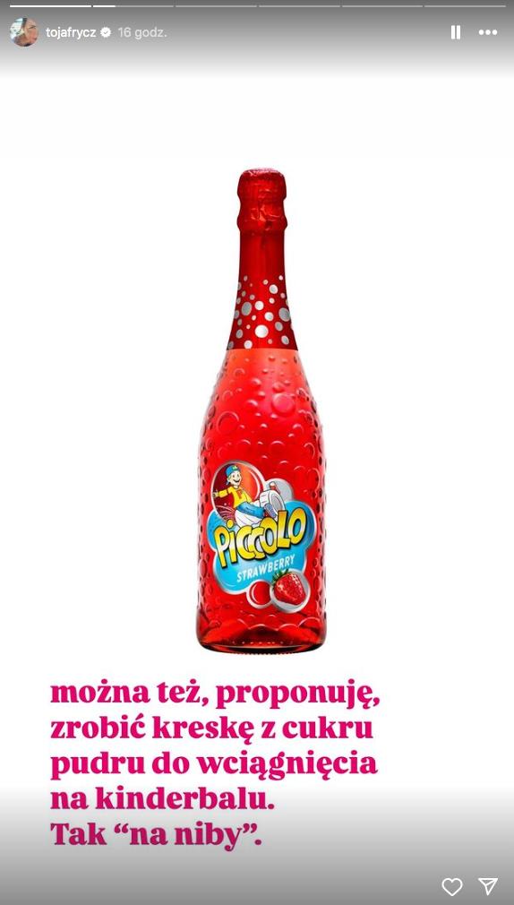 Olga Frycz uderza w producentów szampanów dla dzieci Piccolo