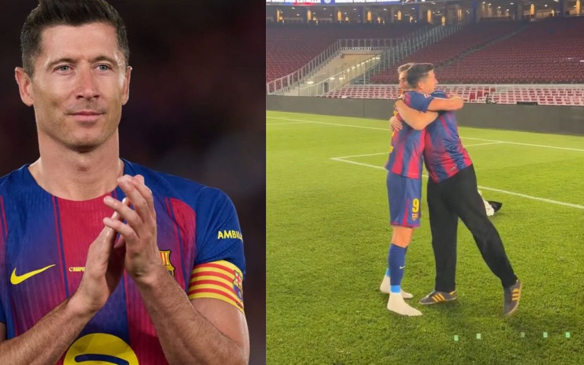Sebastian Karpiel-Bułecka zaśpiewał Lewandowskiemu na Camp Nou. Tego kamery nie pokazały. Bezcenna reakcja Lewego
