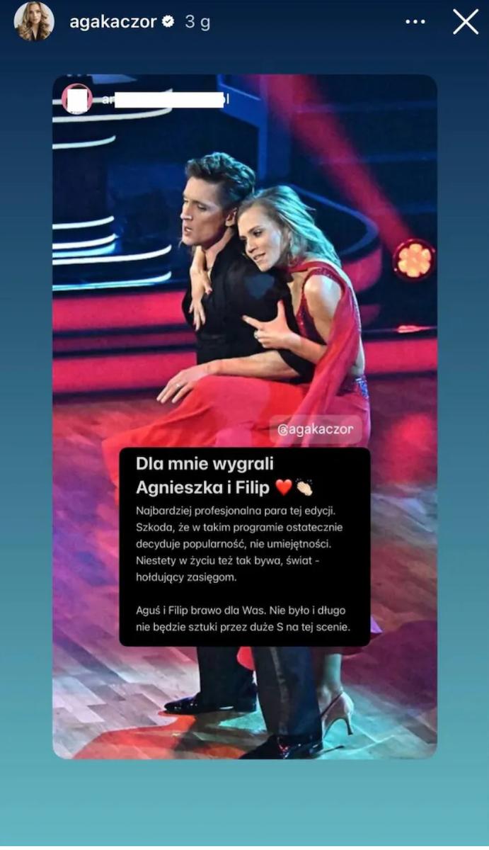 Agnieszka Kaczorowska po porażce w ,,TzG"/ fot.Instagram