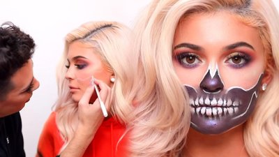 Makijaż na Halloween Kylie Jenner – James Charles namalował szkielet (VIDEO)